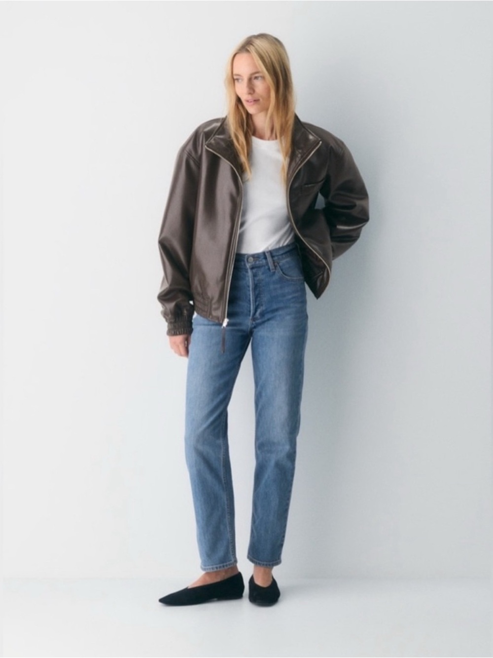 Aritzia Denim Forum The Arlo High Rise Straight 28l, blue, size 30